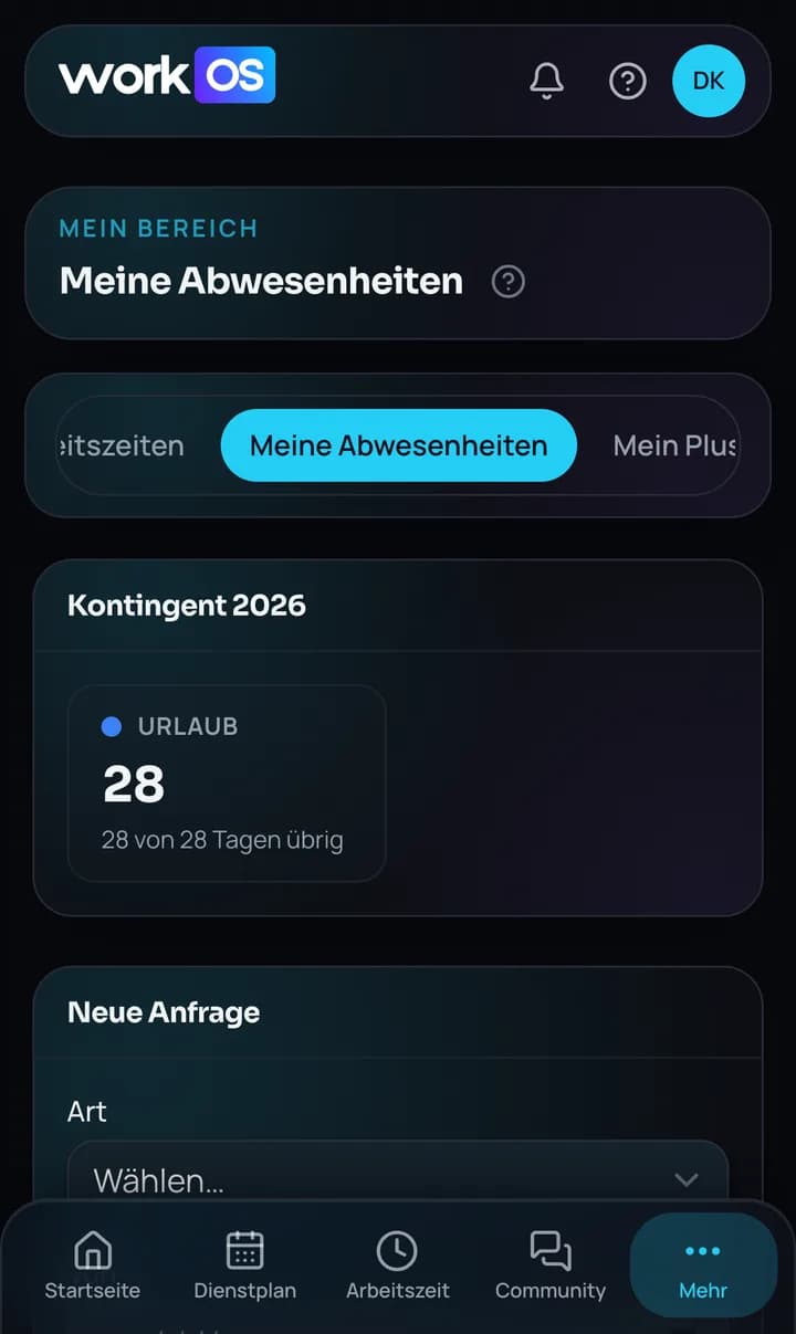 datoWork-App: Abwesenheiten