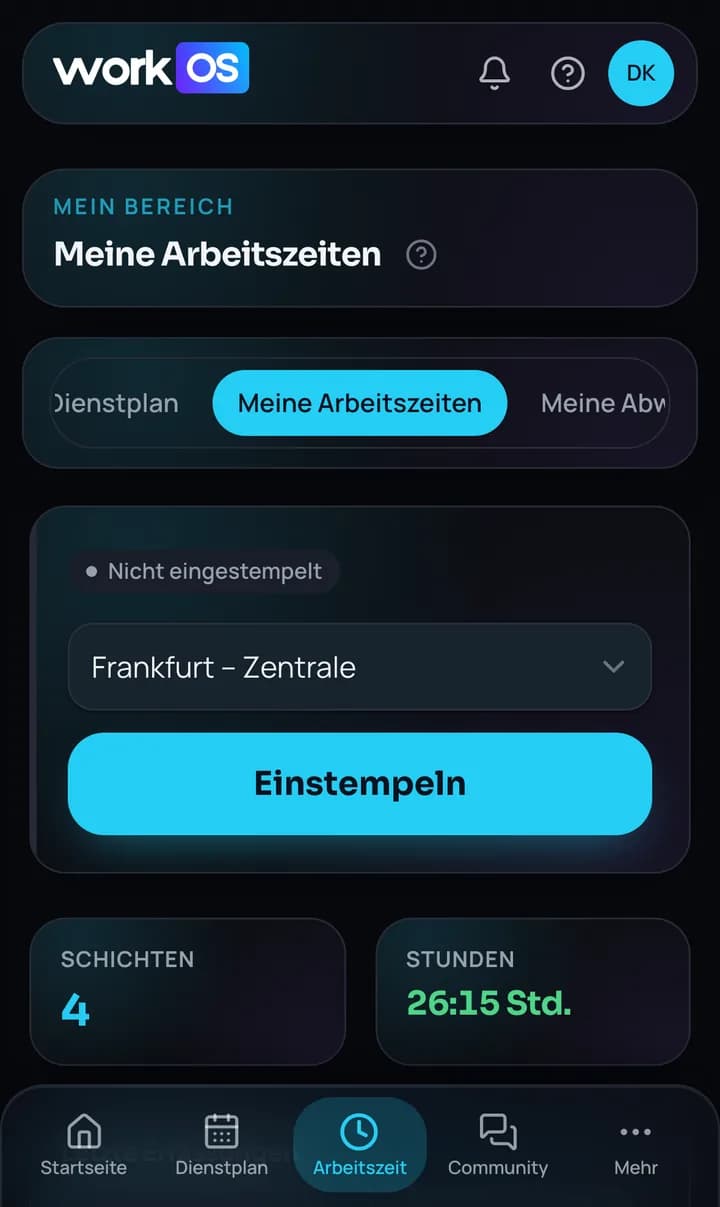 datoWork-App: Zeiterfassung