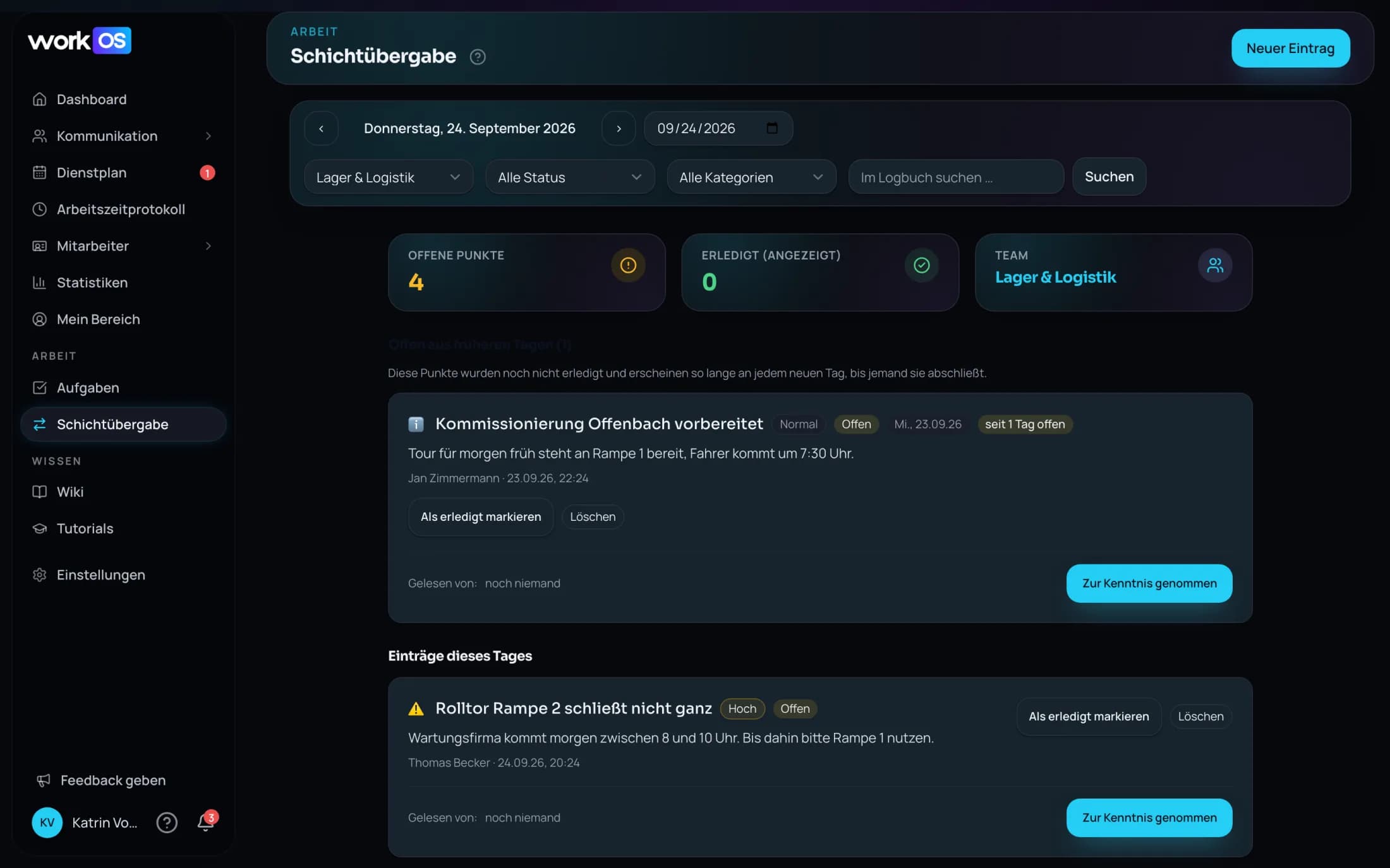 datoWork-Schichtübergabe